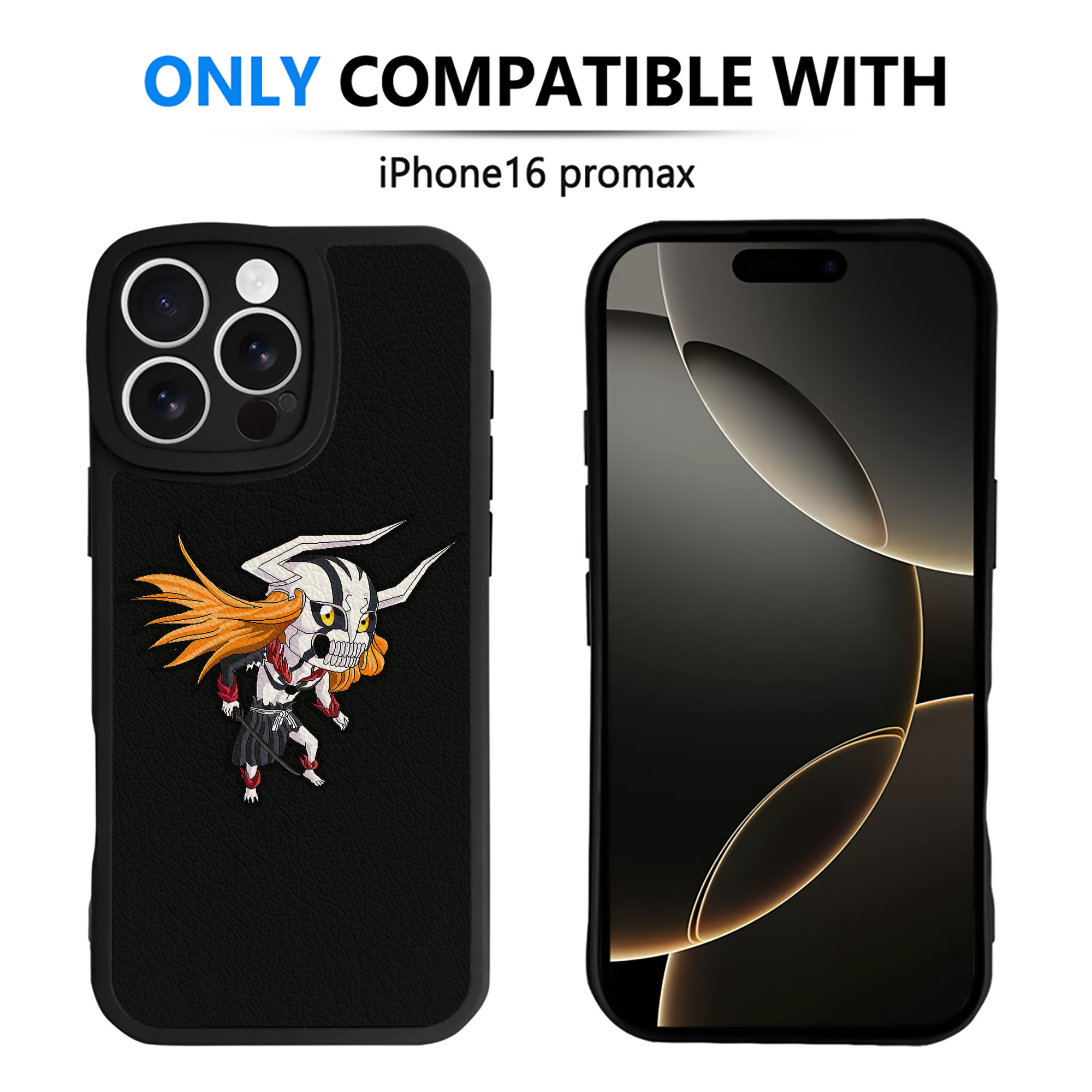 ブリーチ 黒崎一護（くろさき いちご）BLEACH Kurosaki Ichigo 【iPhone 16シリーズ対応】シリコンスマホケース（レザー調） 材質：シリコン